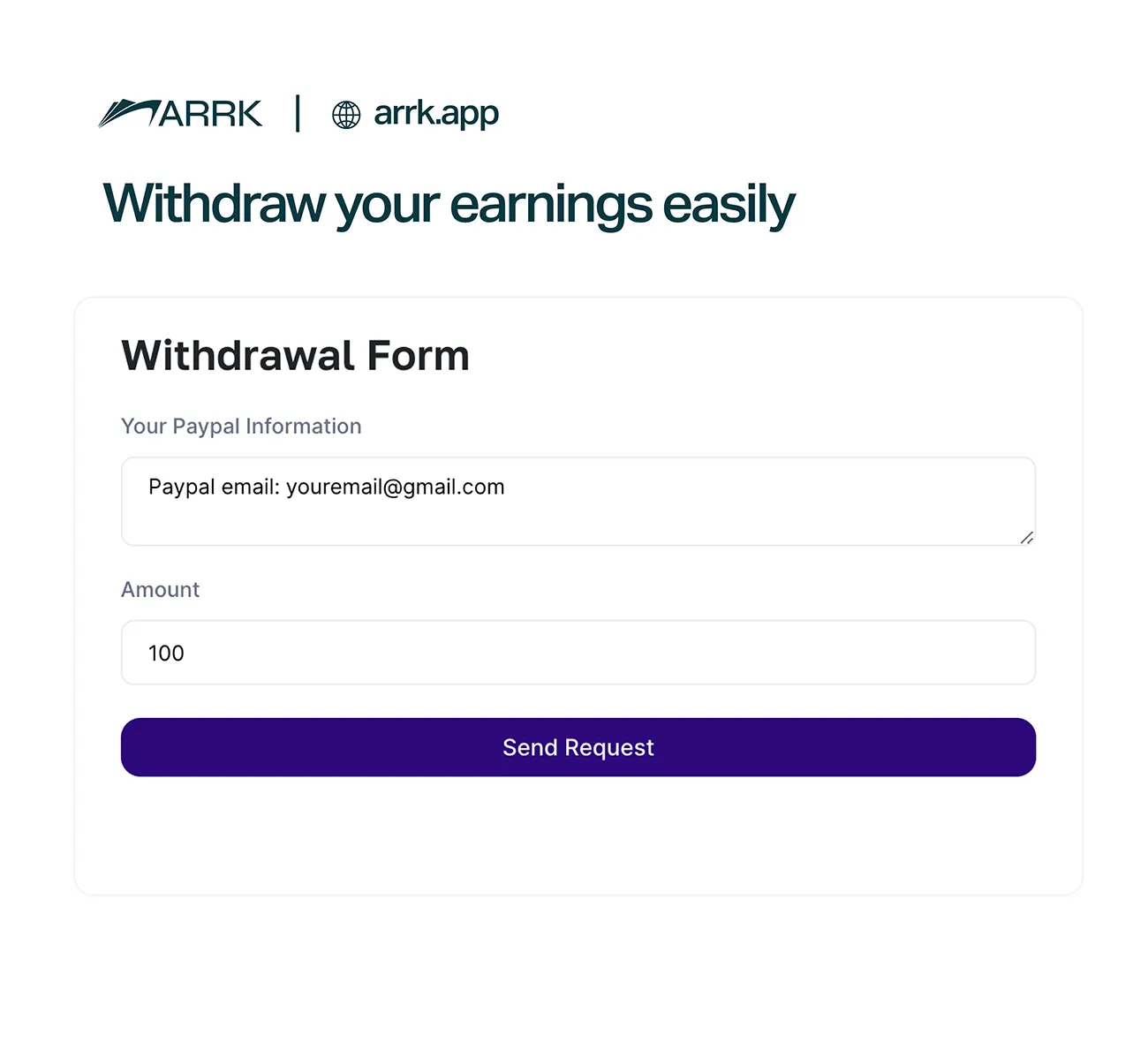 Withdraw your earnings